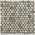 Mosaique en pierre naturelle, carrelage mosaique, gris medium, carrelage sur filet, ronde, douche, tilestone